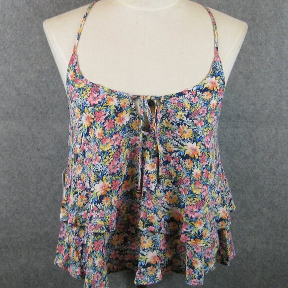 Kingston Grey Tops - Kingston Grey Woven Ruffle Tank Top XS Floral NWT